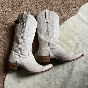 Lane Lexington White Cowboy Boots size 10